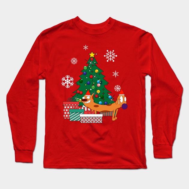 Catdog Around The Christmas Tree Long Sleeve T-Shirt by Nova5